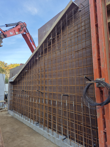 Steel reinforcement ready for concrete pour